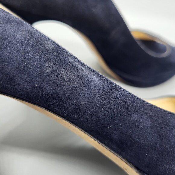 Jimmy Choo Suede Peep Toe Pumps - Picture 15 of 16